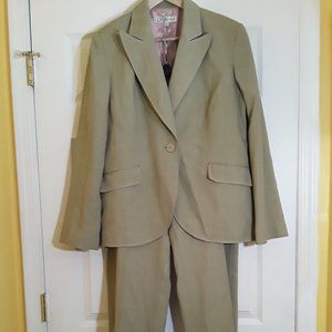 Dressbarn Suit Jacket and dress pants tan and pink